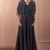 Tarun Tahiliani Black Cutwork Cape & Jumpsuit Set