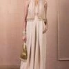 Tarun Tahiliani Beige Hand Embellished Jumpsuit And Gilet Set