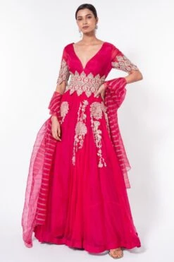 Bhumika Sharma Pink Embroidered Anarkali Set