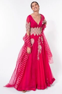 Bhumika Sharma Pink Embroidered Anarkali Set -Echo Clothing Store 128bh4 2 1