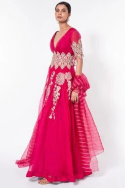 Bhumika Sharma Pink Embroidered Anarkali Set -Echo Clothing Store 128bh4 3 1