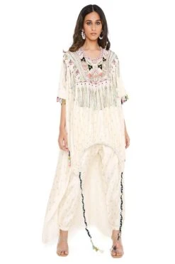 Payal Singhal Chalk White Embellished Kurta Set