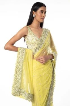 Ritika Mirchandani Yellow Embellished Sari Set 8 Ritika Mirchandani Yellow Embellished Sari Set -Echo Clothing Store 1311rm3 4