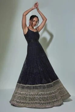 Ritika Mirchandani Black Chrome Embroidered Anarkali Set -Echo Clothing Store 1312rm13 3