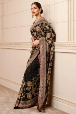 Tarun Tahiliani Black Threadwork Sari Set -Echo Clothing Store 13323tt89 3