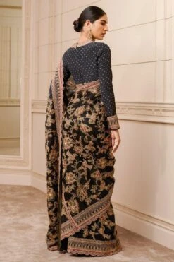 Tarun Tahiliani Black Threadwork Sari Set -Echo Clothing Store 13323tt89 4