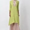 Kiran Uttam Ghosh Lime Green Pleated Kurta