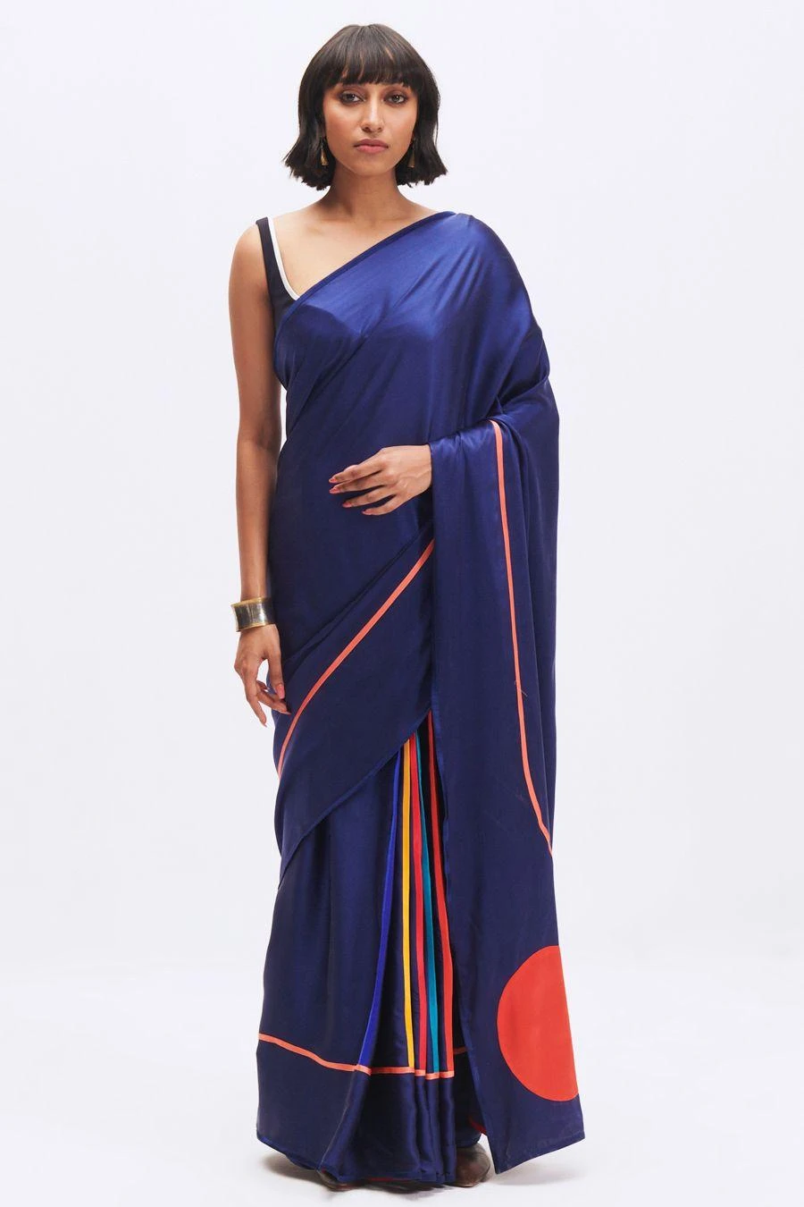 Kshitij Jalori Sapphire Striped Sari 1 Kshitij Jalori Sapphire Striped Sari