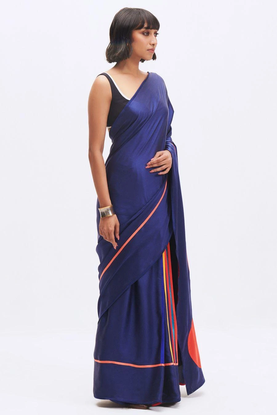 Kshitij Jalori Sapphire Striped Sari 2 Kshitij Jalori Sapphire Striped Sari - Image 2