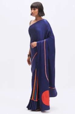 Kshitij Jalori Sapphire Striped Sari 7 Kshitij Jalori Sapphire Striped Sari -Echo Clothing Store 1404kj33 3