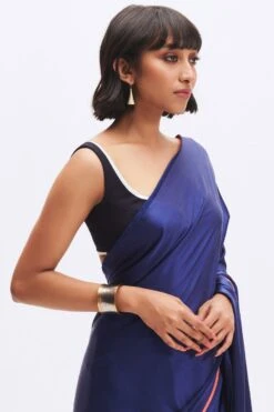 Kshitij Jalori Sapphire Striped Sari 8 Kshitij Jalori Sapphire Striped Sari -Echo Clothing Store 1404kj33 4