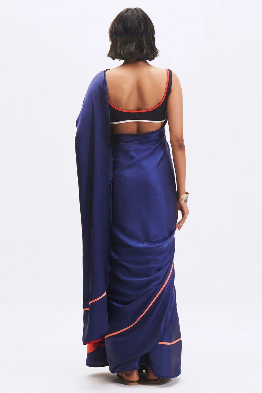 Kshitij Jalori Sapphire Striped Sari 5 Kshitij Jalori Sapphire Striped Sari - Image 5