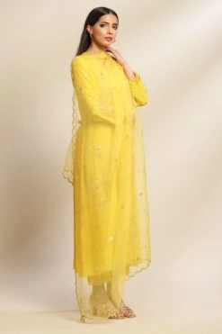 ONE NOT TWO Citrine Hand Embellished Dupatta -Echo Clothing Store 140723ot14 3