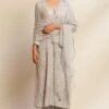 ONE NOT TWO Grey Hand Embellished Dupatta