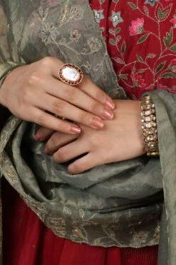 Rhua Deep Red Panelled Anarkali Set -Echo Clothing Store 1411ra3 4