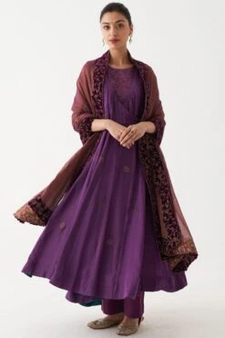 Rhua Purple Nida Anarkali Set