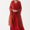 Rhua Red Habutai Silk Kurta Set