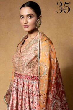 Tarun Tahiliani Pink Kashida Embellished Anarkali Set -Echo Clothing Store 1411tt171 4