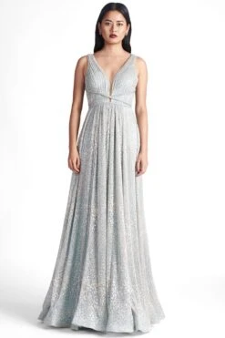 Sharnita Nandwana Silver Foil Cheetah Print Gown