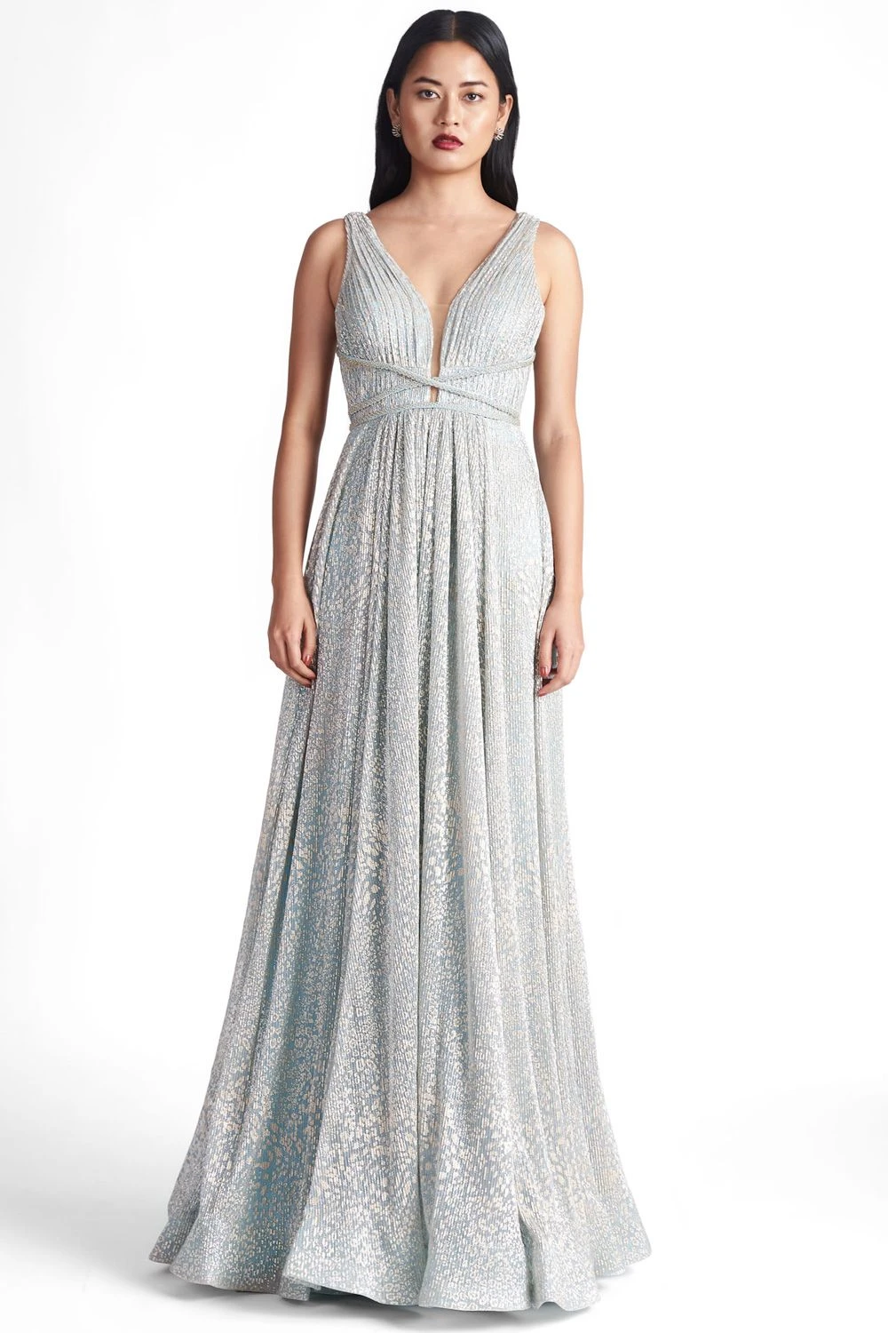 Sharnita Nandwana Silver Foil Cheetah Print Gown 1 Sharnita Nandwana Silver Foil Cheetah Print Gown