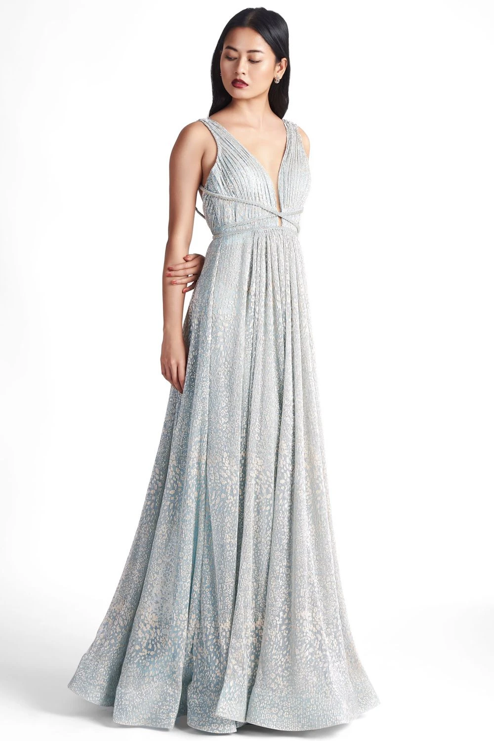 Sharnita Nandwana Silver Foil Cheetah Print Gown 2 Sharnita Nandwana Silver Foil Cheetah Print Gown - Image 2