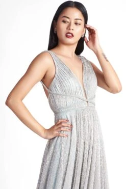 Sharnita Nandwana Silver Foil Cheetah Print Gown 6 Sharnita Nandwana Silver Foil Cheetah Print Gown -Echo Clothing Store 144sn13 3