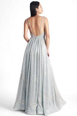 Sharnita Nandwana Silver Foil Cheetah Print Gown 7 Sharnita Nandwana Silver Foil Cheetah Print Gown -Echo Clothing Store 144sn13 4