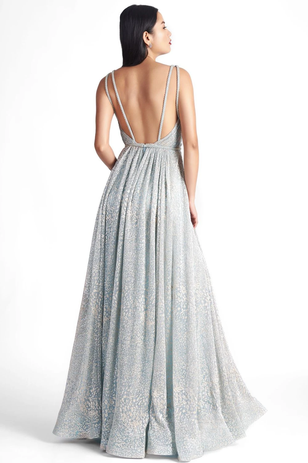 Sharnita Nandwana Silver Foil Cheetah Print Gown 4 Sharnita Nandwana Silver Foil Cheetah Print Gown - Image 4