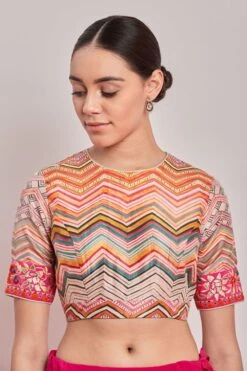 PATINE Pink Silk Organza Parsi Gara Embroidered Sari Set -Echo Clothing Store 14576 3