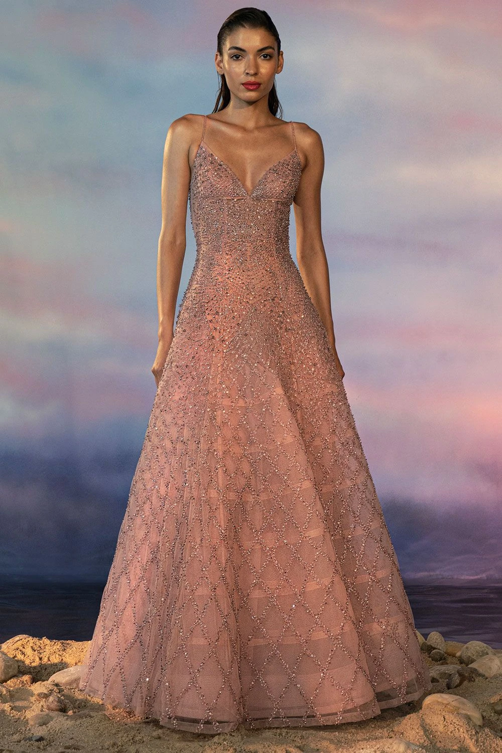 Rohit Gandhi + Rahul Khanna Mystic Rose Embellished Gown 1 Rohit Gandhi + Rahul Khanna Mystic Rose Embellished Gown