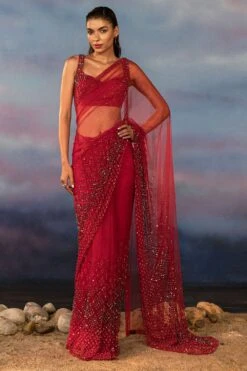 Rohit Gandhi + Rahul Khanna Mystic Pink Amber Sari