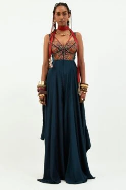 Aseem Kapoor Deep Teal Ruhani Jumpsuit