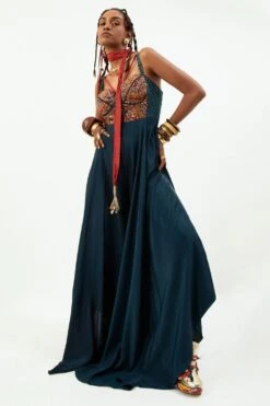 Aseem Kapoor Deep Teal Ruhani Jumpsuit -Echo Clothing Store 150723ak25 3