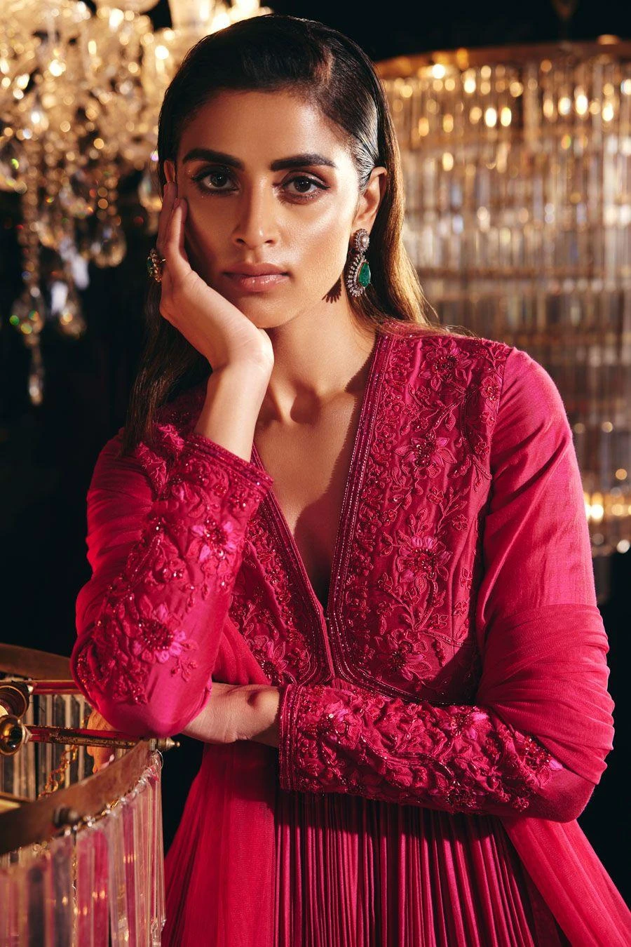 Ridhi Mehra Fuchsia Embroidered Anarkali Set 2 Ridhi Mehra Fuchsia Embroidered Anarkali Set - Image 2