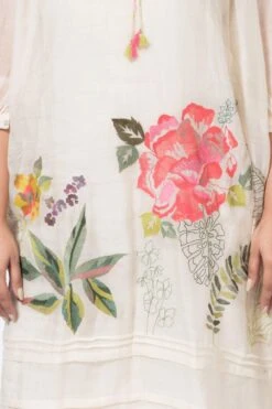 Half Full Curve Ivory Floral Embroidered Tunic Dress 8 Half Full Curve Ivory Floral Embroidered Tunic Dress -Echo Clothing Store 153hfc7 4