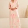 Arcvsh By Pallavi Singh Pink Petal Printed Jacket & Jumpsuit