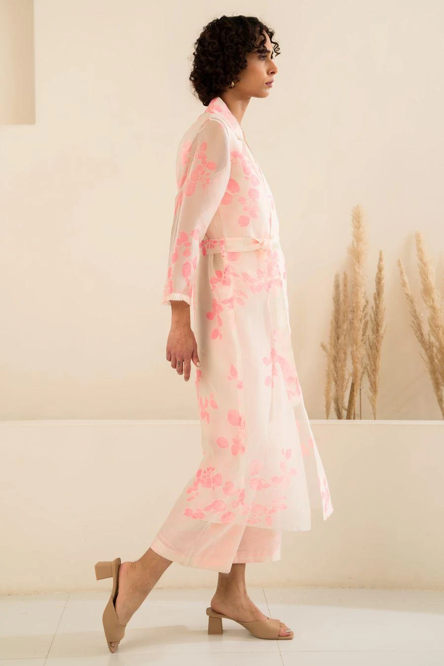 Arcvsh By Pallavi Singh Pink Petal Printed Jacket & Jumpsuit 2 Arcvsh By Pallavi Singh Pink Petal Printed Jacket & Jumpsuit - Image 2