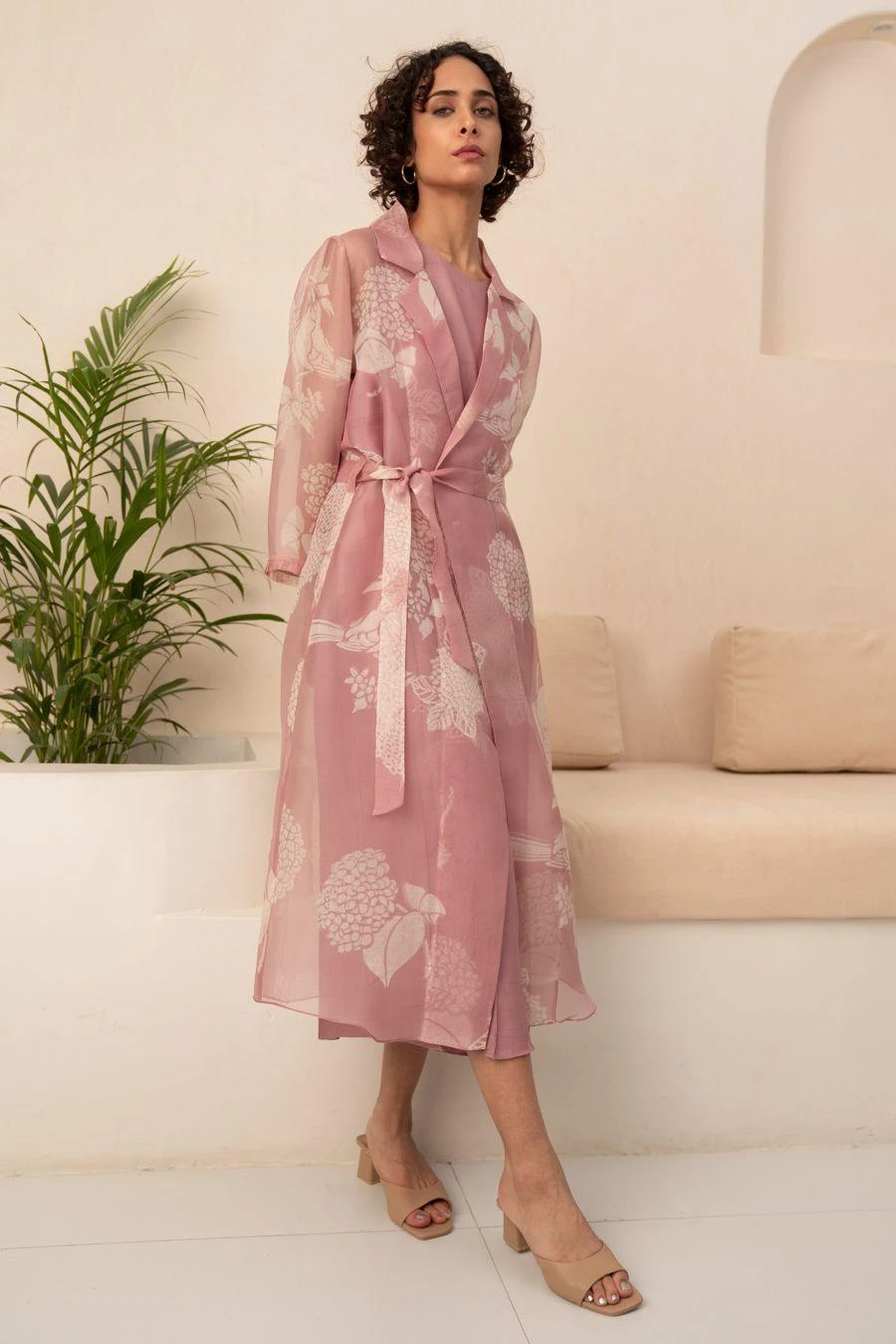 Arcvsh By Pallavi Singh Lavender Floral Printed Jacket & Jumpsuit 3 Arcvsh By Pallavi Singh Lavender Floral Printed Jacket & Jumpsuit - Image 3