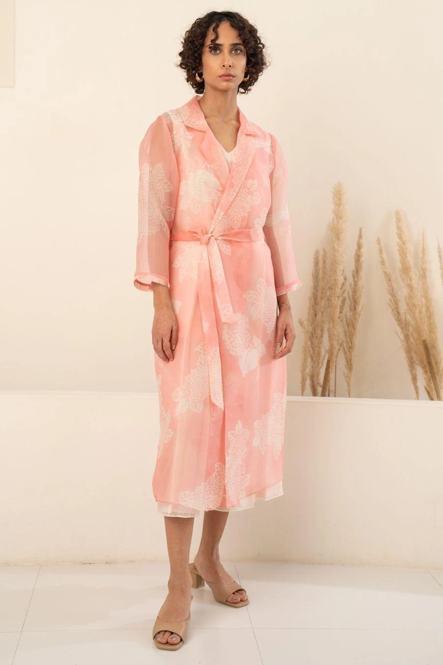 Arcvsh By Pallavi Singh Pink Floral Printed Jacket & Jumpsuit 1 Arcvsh By Pallavi Singh Pink Floral Printed Jacket & Jumpsuit