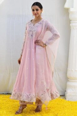 Niti Bothra Pink Floral Embellished Anarkali Set -Echo Clothing Store 15623nb22 3