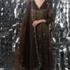 YAVI Brown Embellished Dupatta