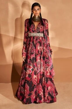 Bhumika Sharma Black & Red Gulbahar Anarkali