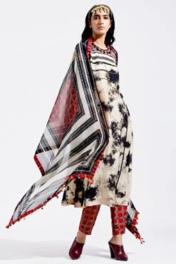 Aseem Kapoor Multi-colour Patti Dupatta