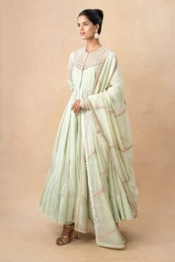 Anamika Khanna Pastel Green Embellished Anarkali Set -Echo Clothing Store 161023ak11 3