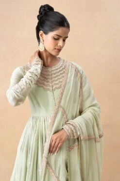 Anamika Khanna Pastel Green Embellished Anarkali Set -Echo Clothing Store 161023ak11 4