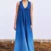 Khara Kapas Marine Blue Ombre Khadi Jumpsuit