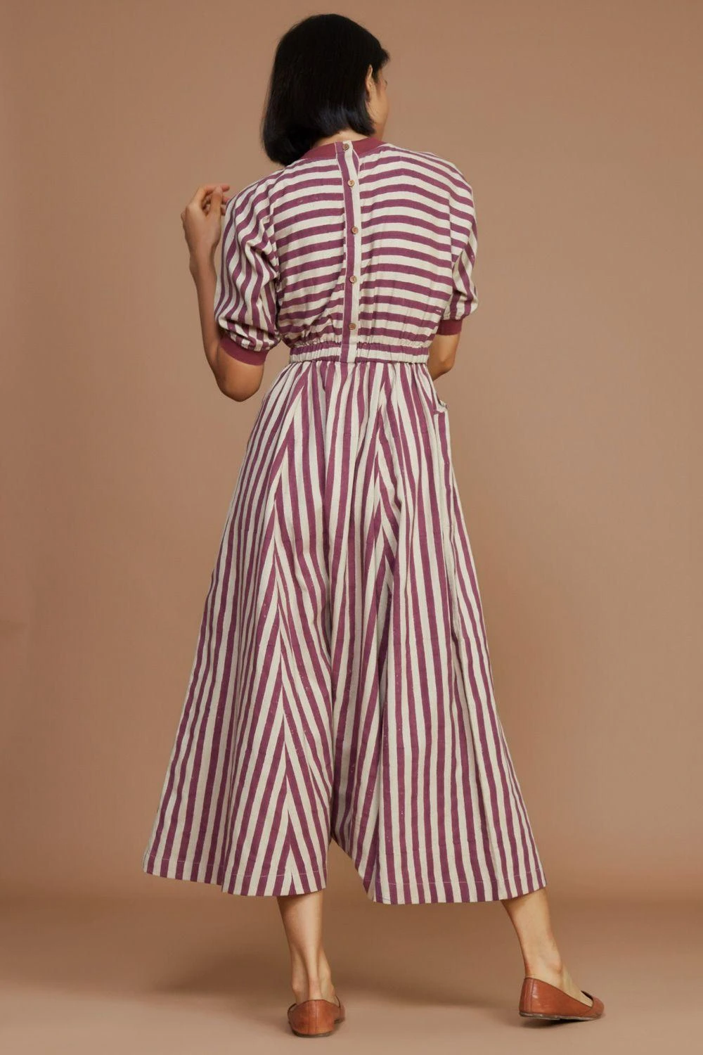 Mati Red Striped Cotton Jumpsuit 3 Mati Red Striped Cotton Jumpsuit - Image 3