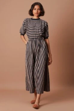 Mati Grey Striped Cotton Jumpsuit -Echo Clothing Store 163mati3 3