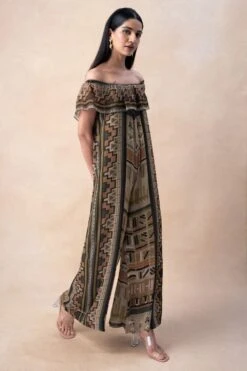 Nikita Mhaisalkar Green Aztec Print Jumpsuit 7 Nikita Mhaisalkar Green Aztec Print Jumpsuit -Echo Clothing Store 16623nm10 3