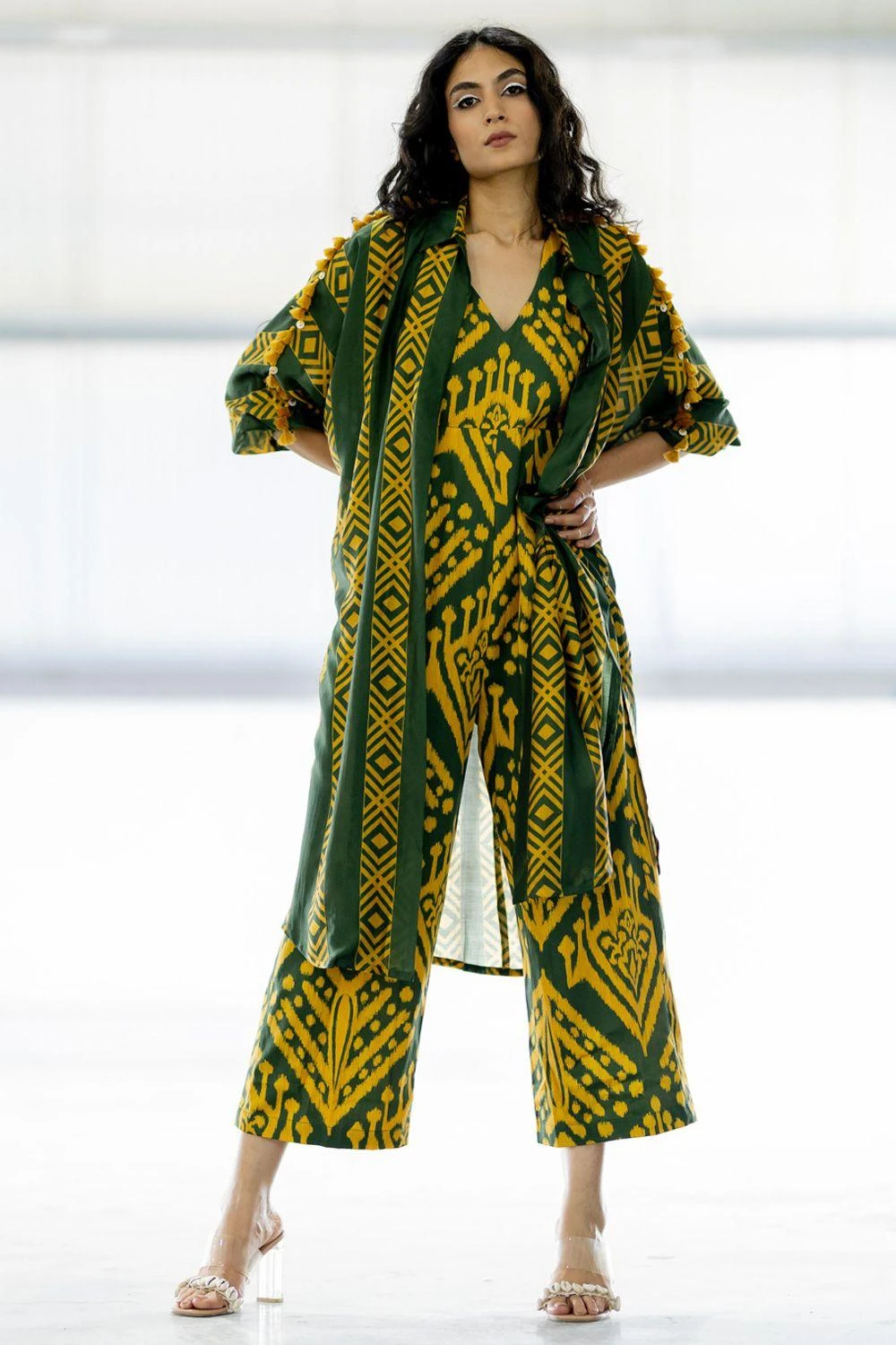 Pooja Keyur Meadow Olive Jumpsuit 2 Pooja Keyur Meadow Olive Jumpsuit - Image 2